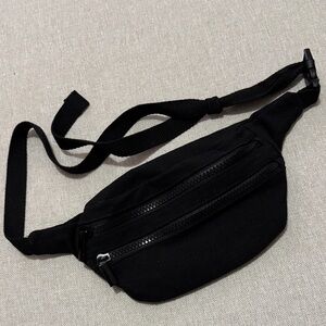 EUC Wild Fable Cloth Belt Bag-2 Zipper Compartments-Black
